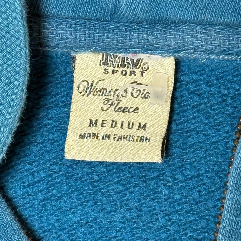 Vintage Womens Hoodie Zip Up Medium Blue Distressed Space Needle Seattle WA - Picture 3 of 10